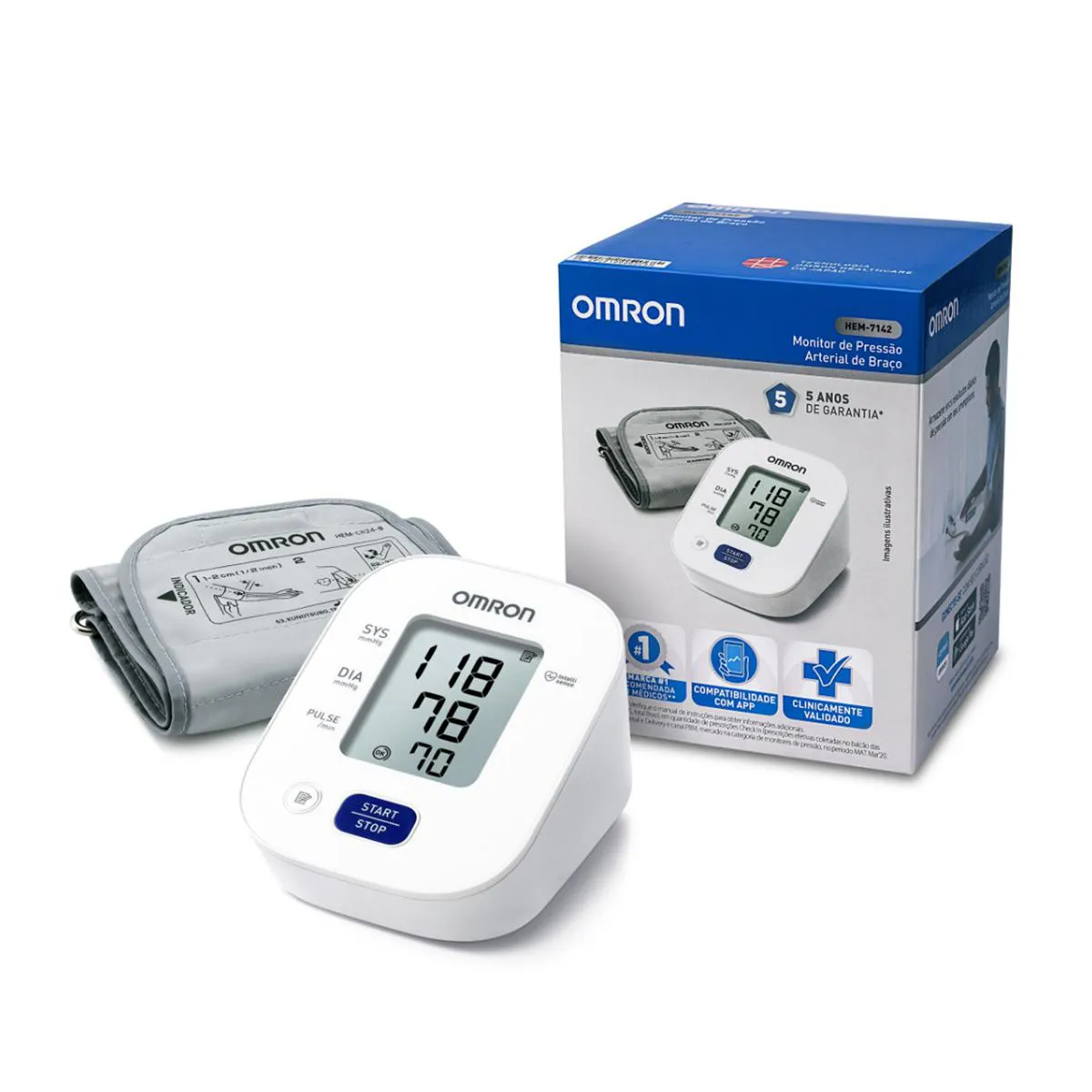 Monitor de Pressão de Braço HEM-7142 (Omron)